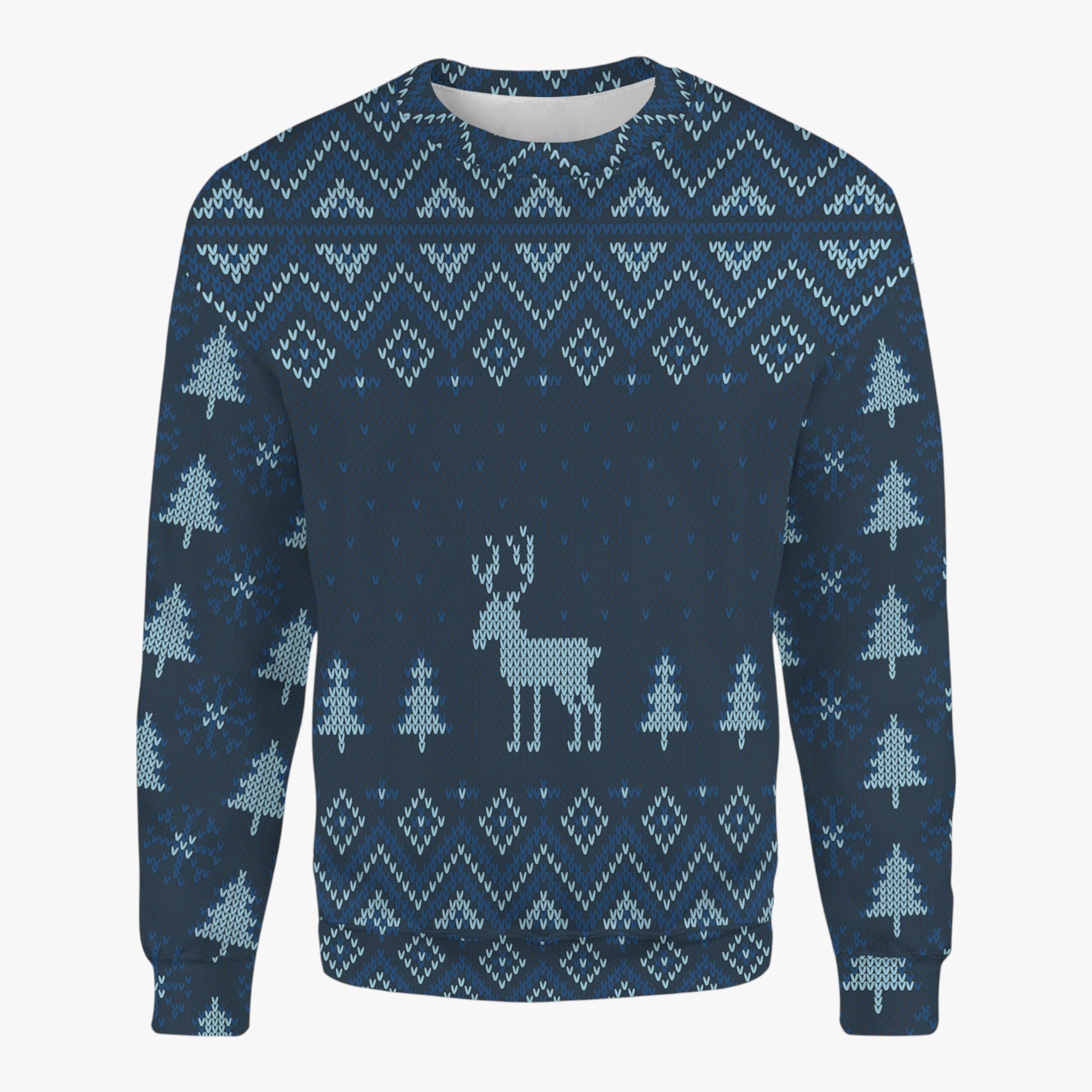 Unisex Casual Sweater with Beautiful Snow-Covered Pattern - Ideal for a Comfortable Winter Style