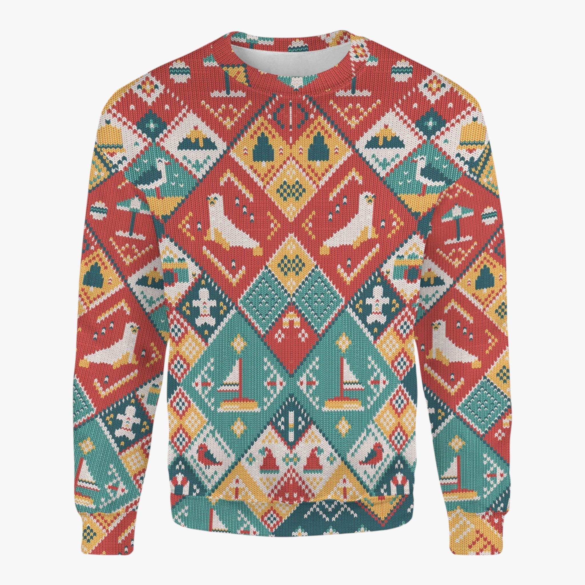 Unisex Casual Sweater with Beautiful Snow-Covered Pattern - Ideal for a Comfortable Winter Style