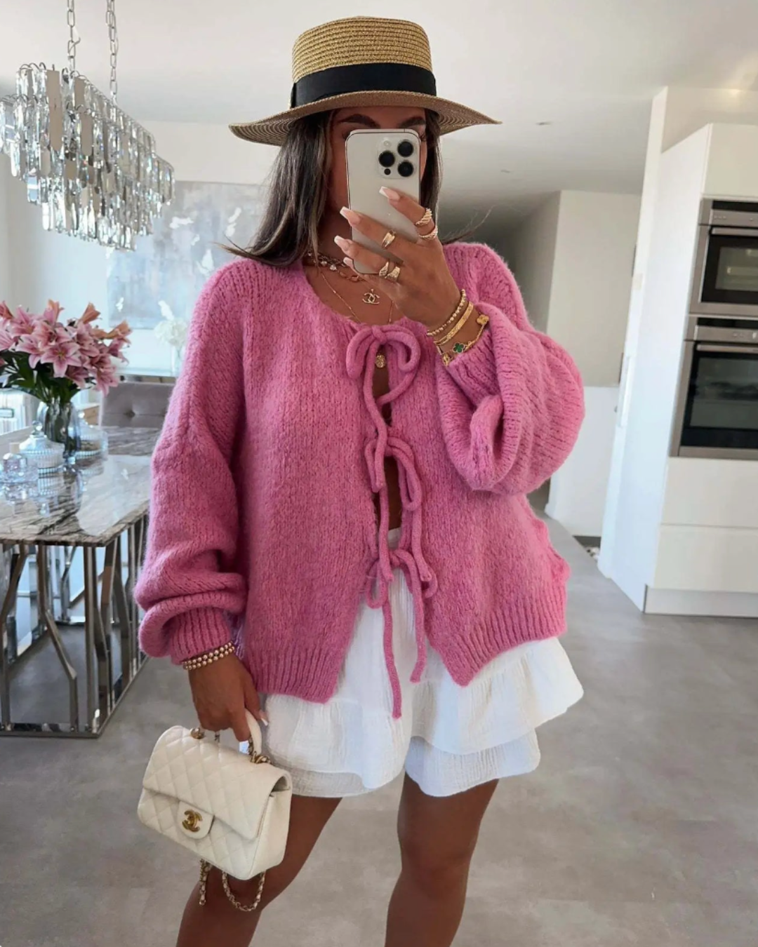 Eva | Elegant Knit Cardigan with Bow