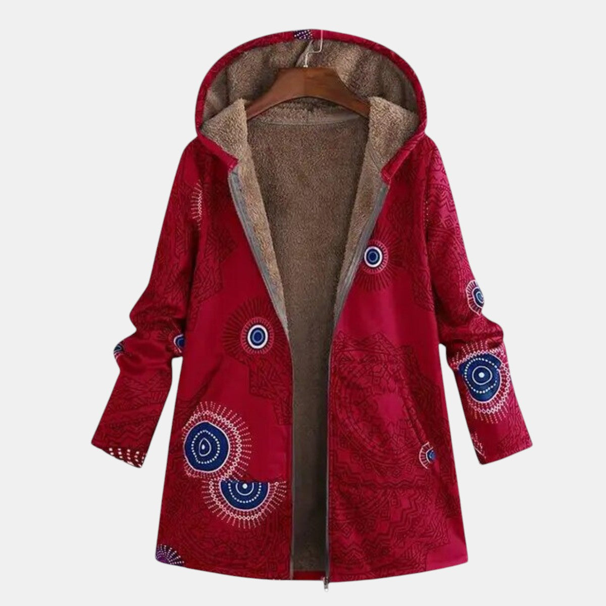 Darlene Hooded Fleece-Lined Coat – Cozy Warmth for Winter