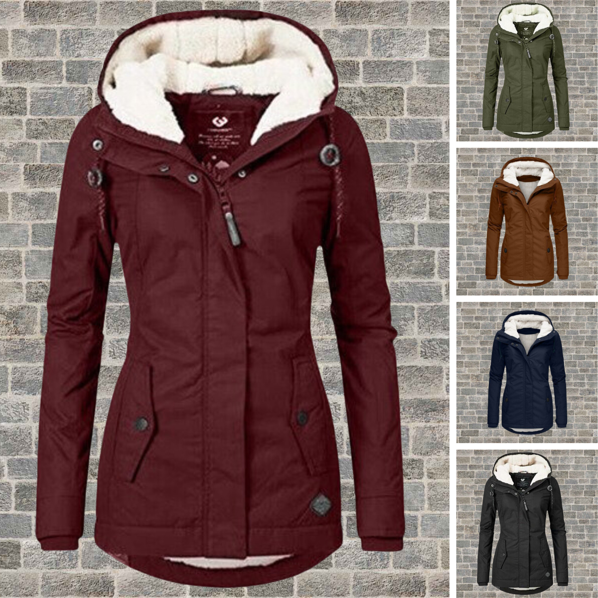 Jenna – Ultra Comfortable Sherpa Hoodie Coat for a Cozy and Elegant Look
