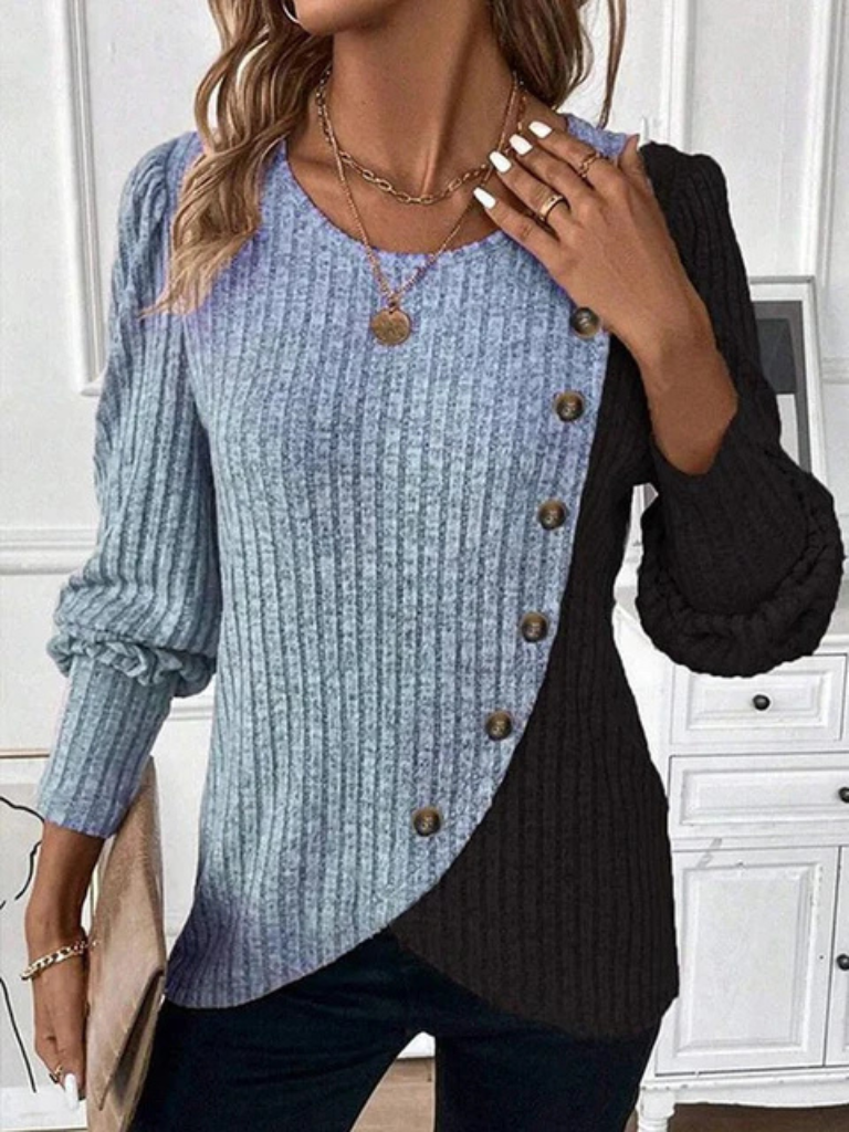 KAIA Casual Long Sleeve Sweater for a Relaxed and Stylish Look