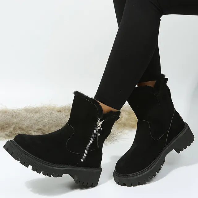 Women's Warm Velvet Winter Boots – Elegant and Cozy Comfort