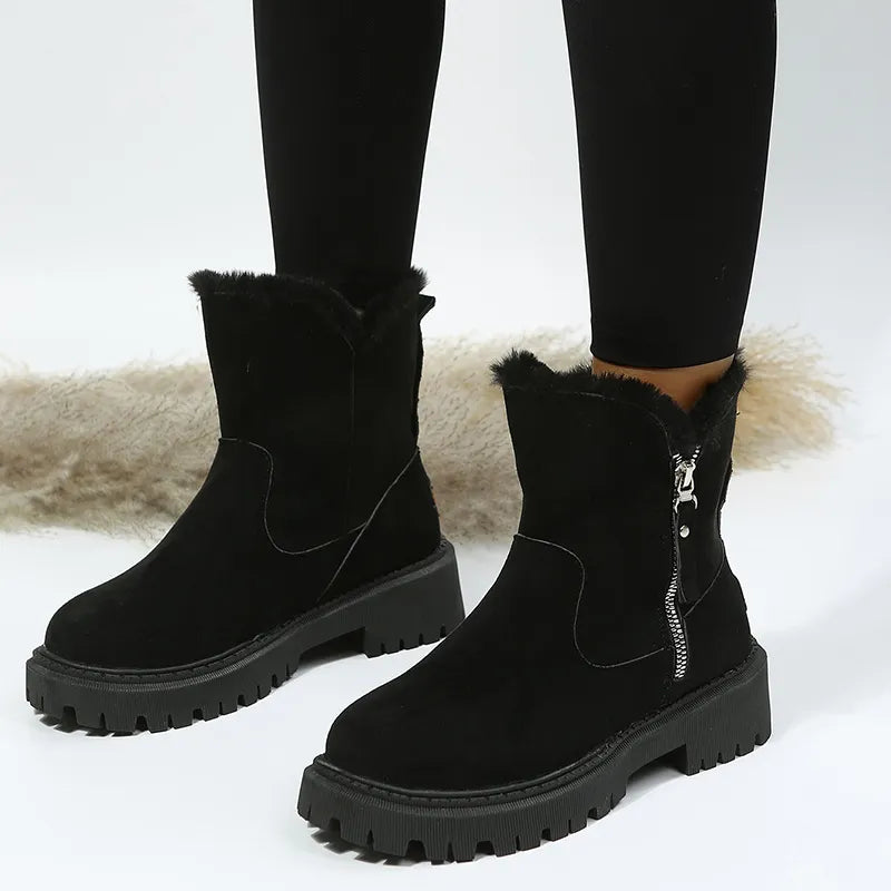 Women's Warm Velvet Winter Boots – Elegant and Cozy Comfort