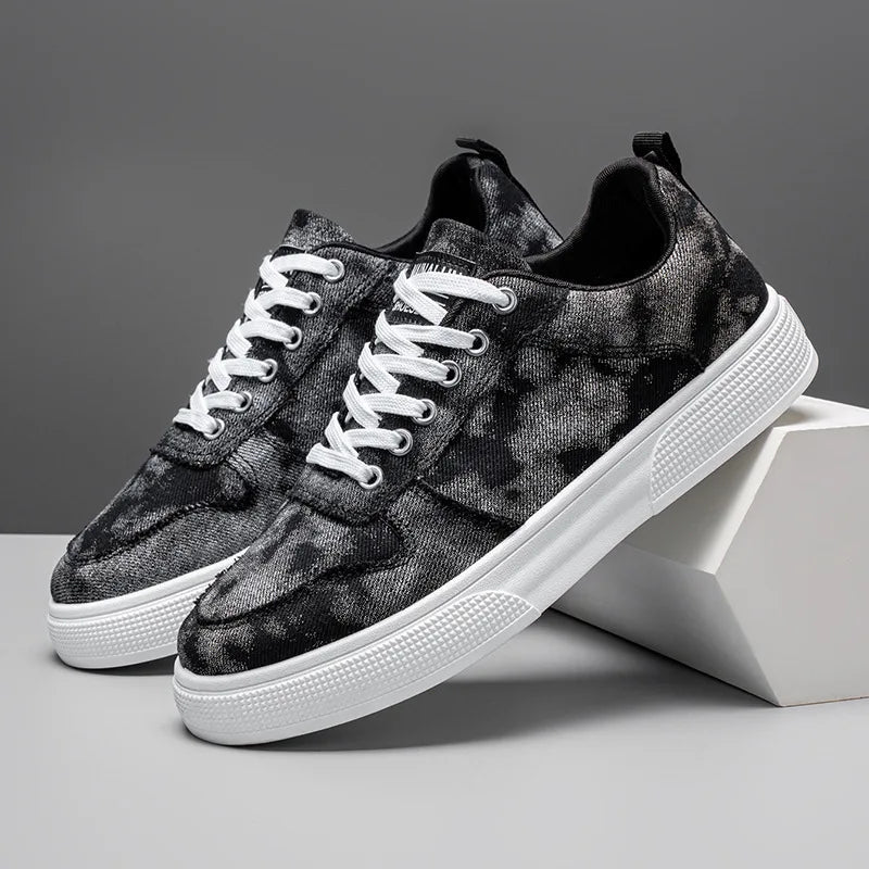 Men's Washed Denim Sneakers – Rugged Style and All-Day Comfort