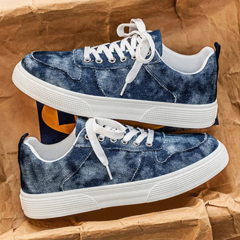 Men's Washed Denim Sneakers – Rugged Style and All-Day Comfort