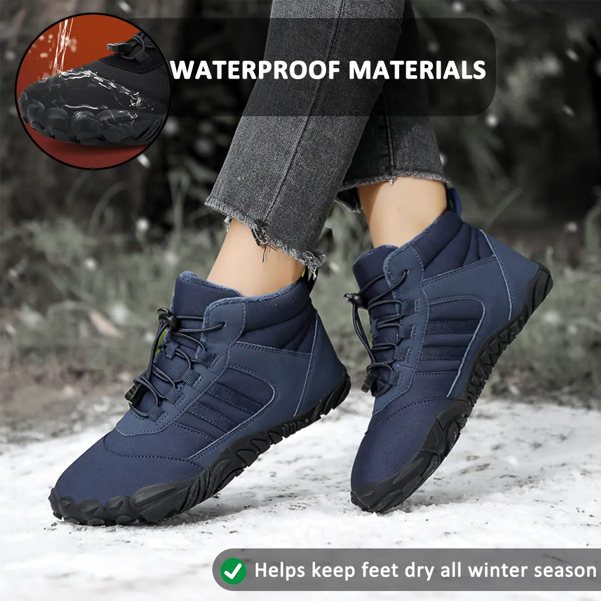 Men's Waterproof Sandals for Barefoot Walking – Comfort and Support in Winter Adventures