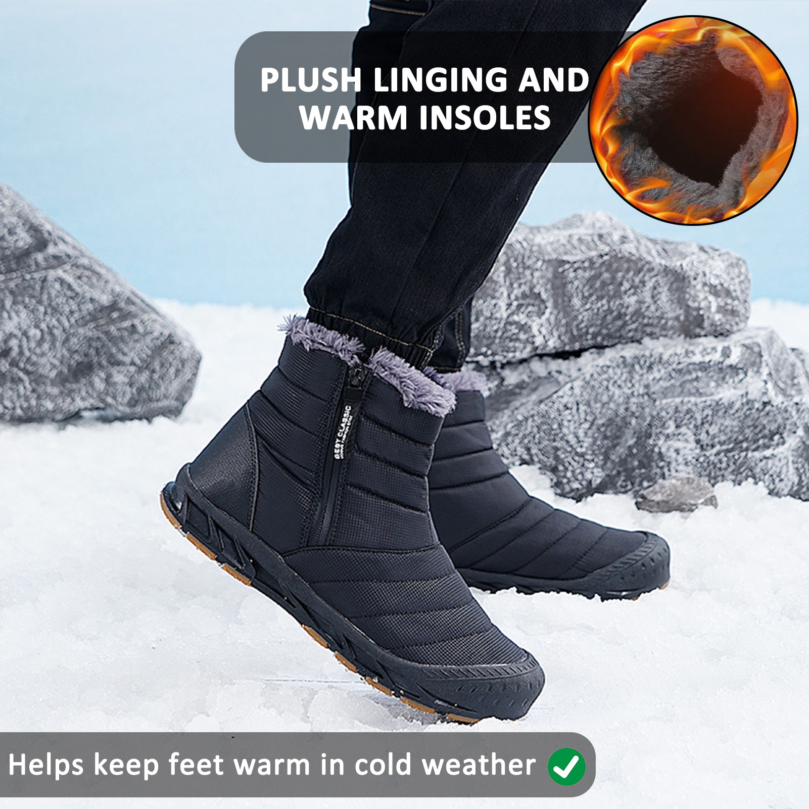 Waterproof High-Top Winter Shoes for Men and Women – Comfort and Support for Your Winter Adventures