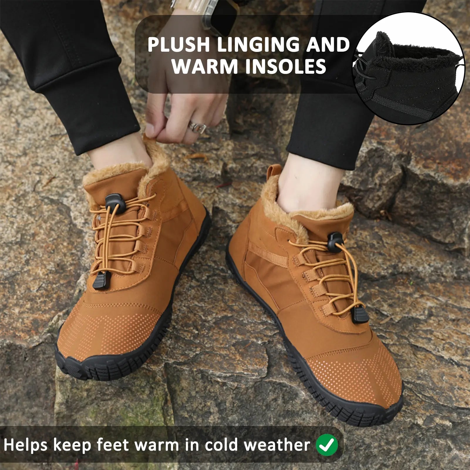 Men's Waterproof Hiking Shoes – Warm Comfort and Non-Slip