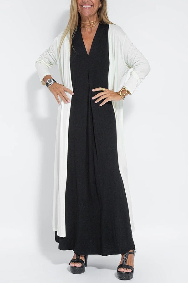 Elegant Maxi Dress with Complimentary Cardigan