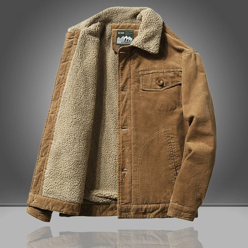Declan - Elegant Sherpa Corduroy Jacket for a Warm and Trendy Style