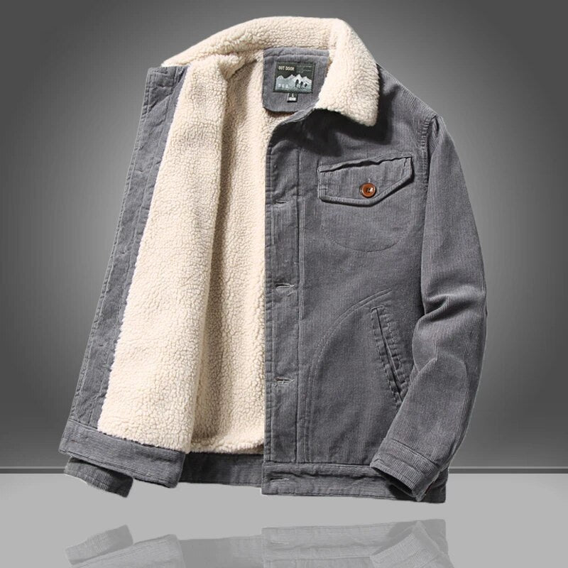 Declan - Elegant Sherpa Corduroy Jacket for a Warm and Trendy Style