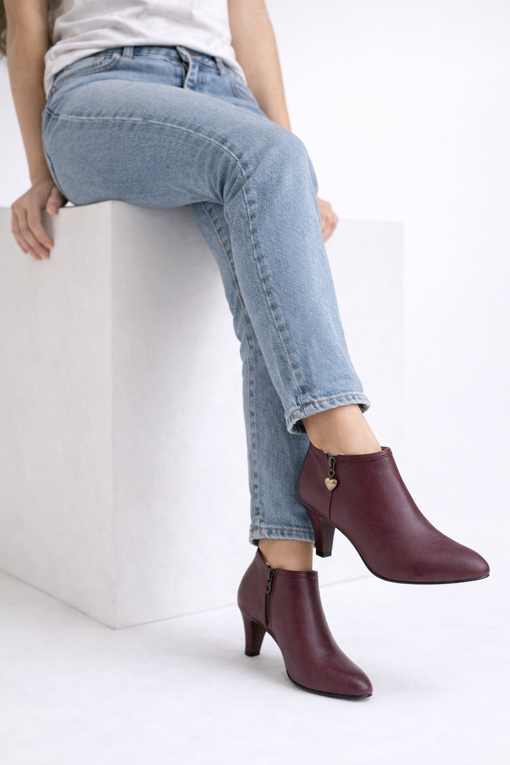 Anastasiah | Women’s Pointed Toe Ankle Boots – Synthetic Leather, Mid Hee