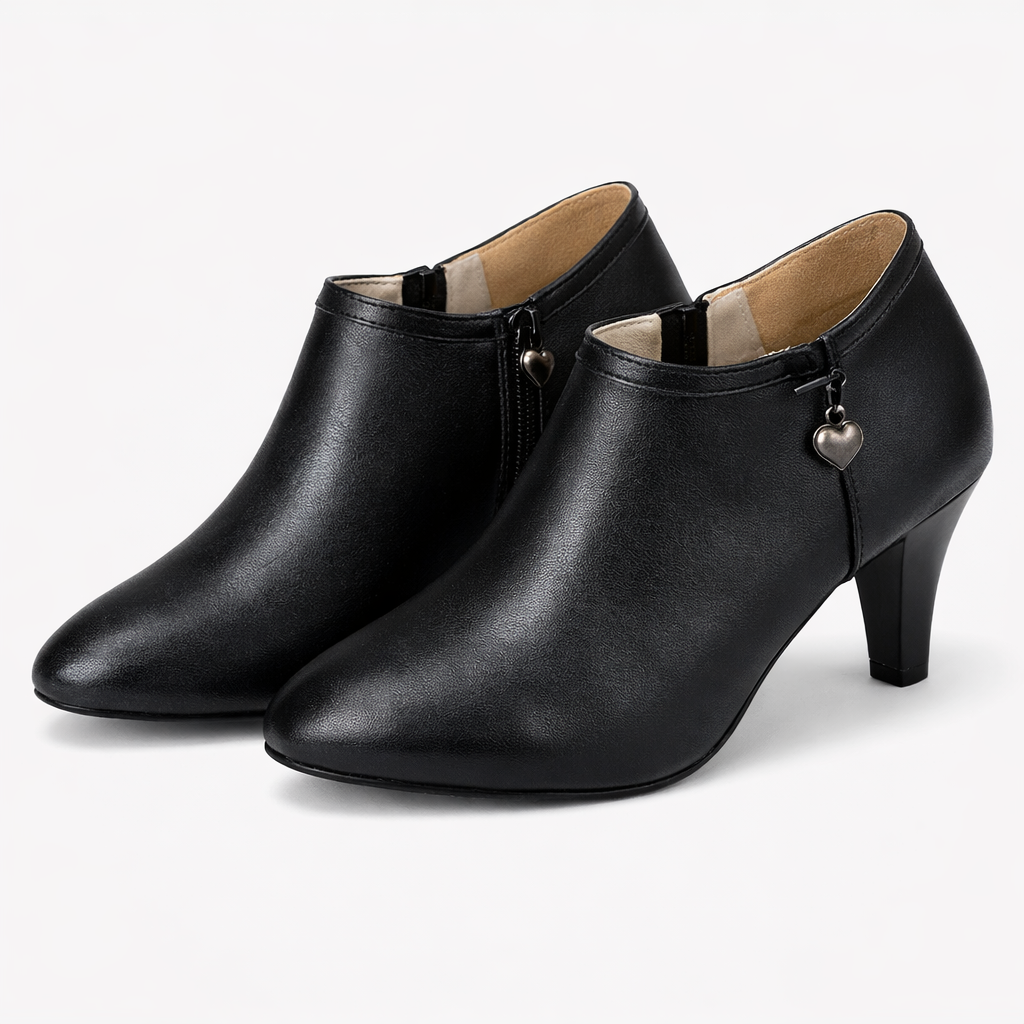 Anastasiah | Women’s Pointed Toe Ankle Boots – Synthetic Leather, Mid Hee