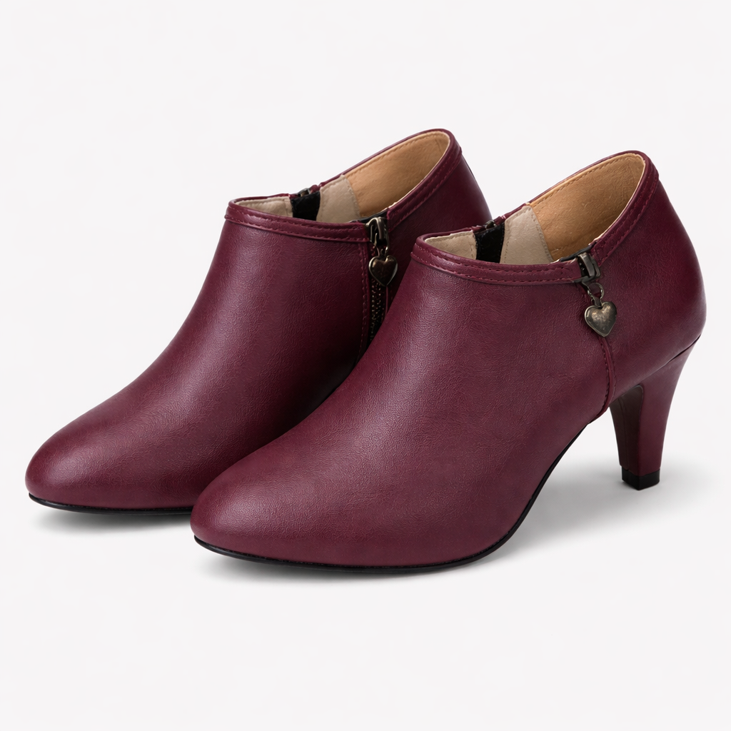 Anastasiah | Women’s Pointed Toe Ankle Boots – Synthetic Leather, Mid Hee