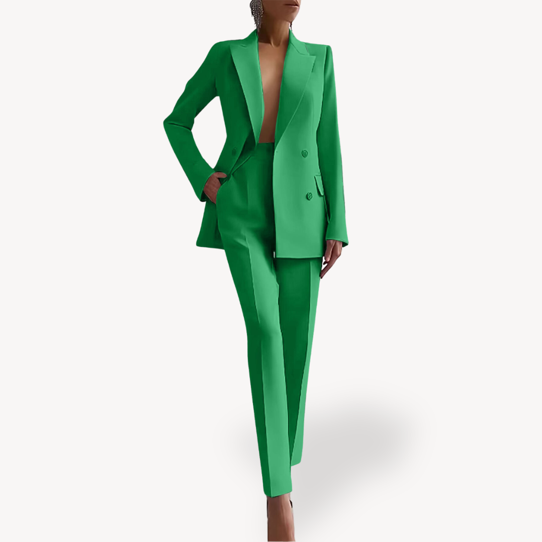 Fiona | Elegant Women's Tailored Suit Set with Sleek Long Blazer for a Sophisticated Look