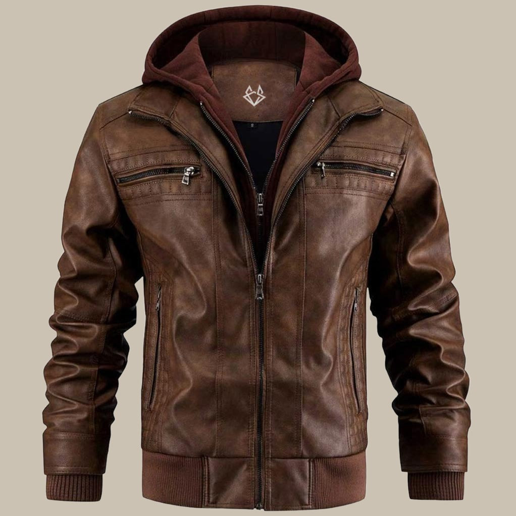 Parker - Vegan Leather Jacket with Hood