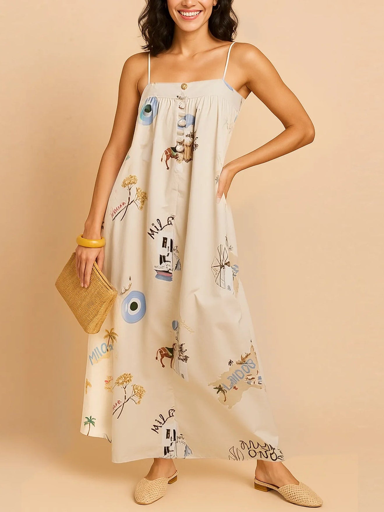 Elegant Strapless Square Neck Printed Maxi Dress for a Chic and Comfortable Look