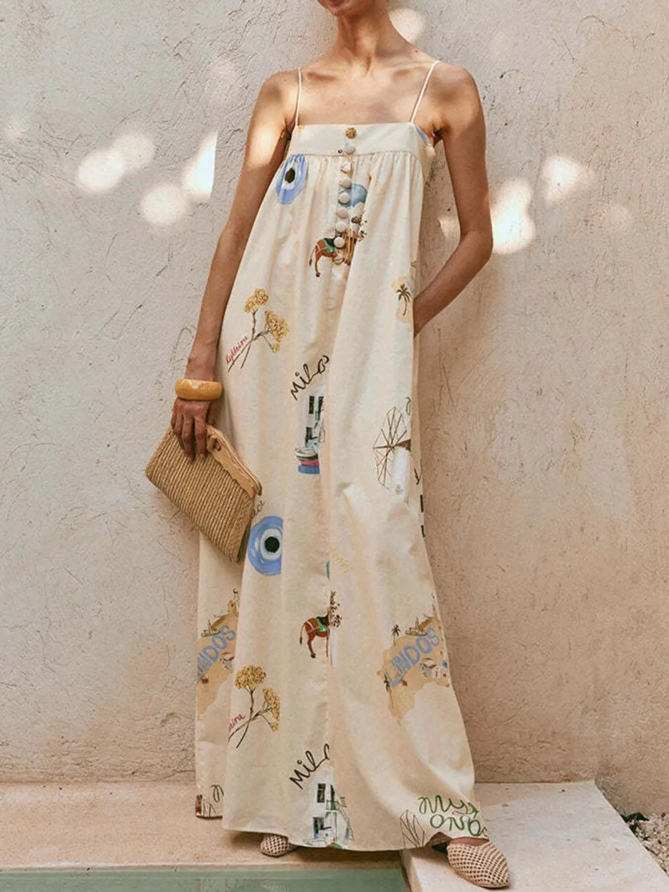 Elegant Strapless Square Neck Printed Maxi Dress for a Chic and Comfortable Look