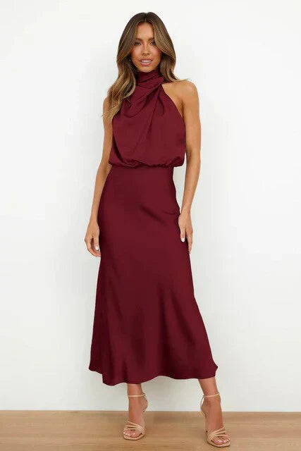 Off-Shoulder Midi Dress - Elegant, Flowy & Timeless
