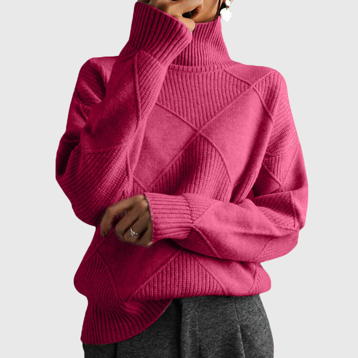 Angela™ - Oversized Cozy Turtleneck Sweater for Comfort and Style