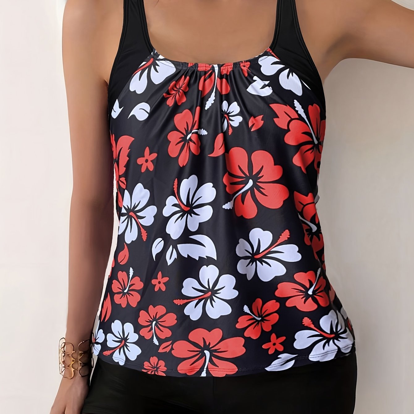 Floral Print Tankini Set – Vibrant Two-Piece Swimsuit