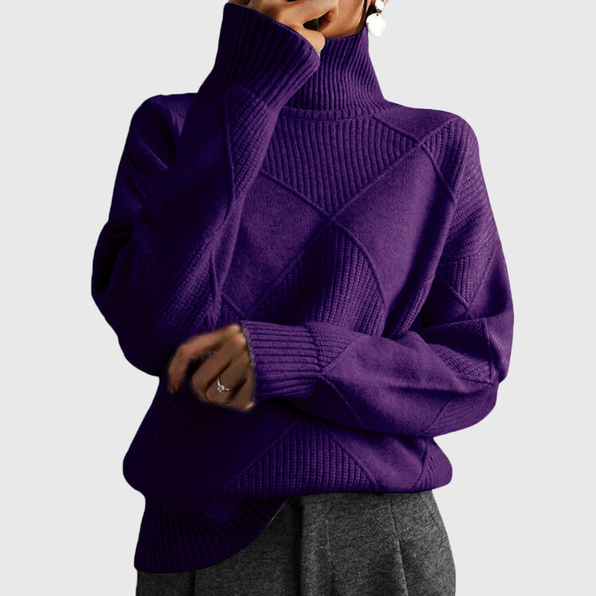 Angela™ - Oversized Cozy Turtleneck Sweater for Comfort and Style