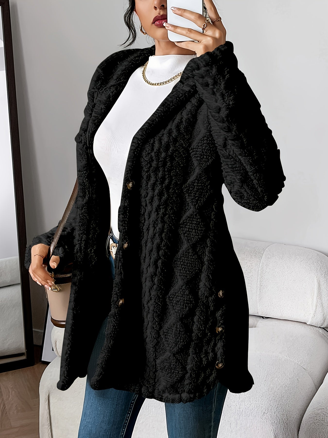 Chateau Elise™ Luxe Plush Hooded Cardigan - Supreme Comfort and Style