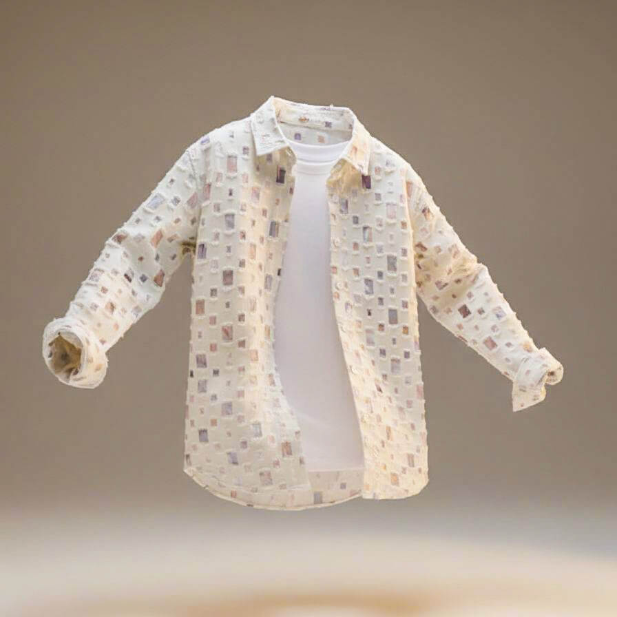 Vero Mosaic Button-Down Shirt - Unique and Elegant Style