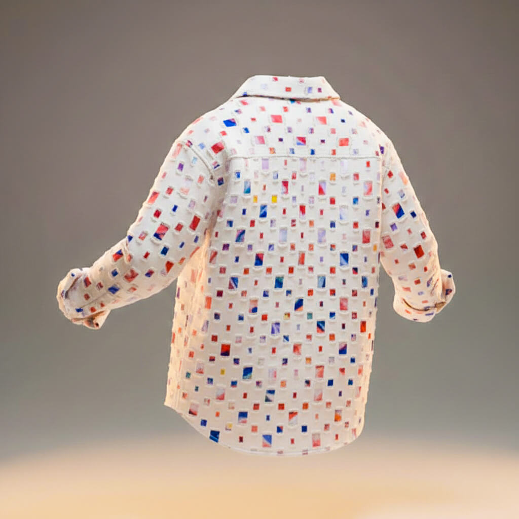 Vero Mosaic Button-Down Shirt - Unique and Elegant Style