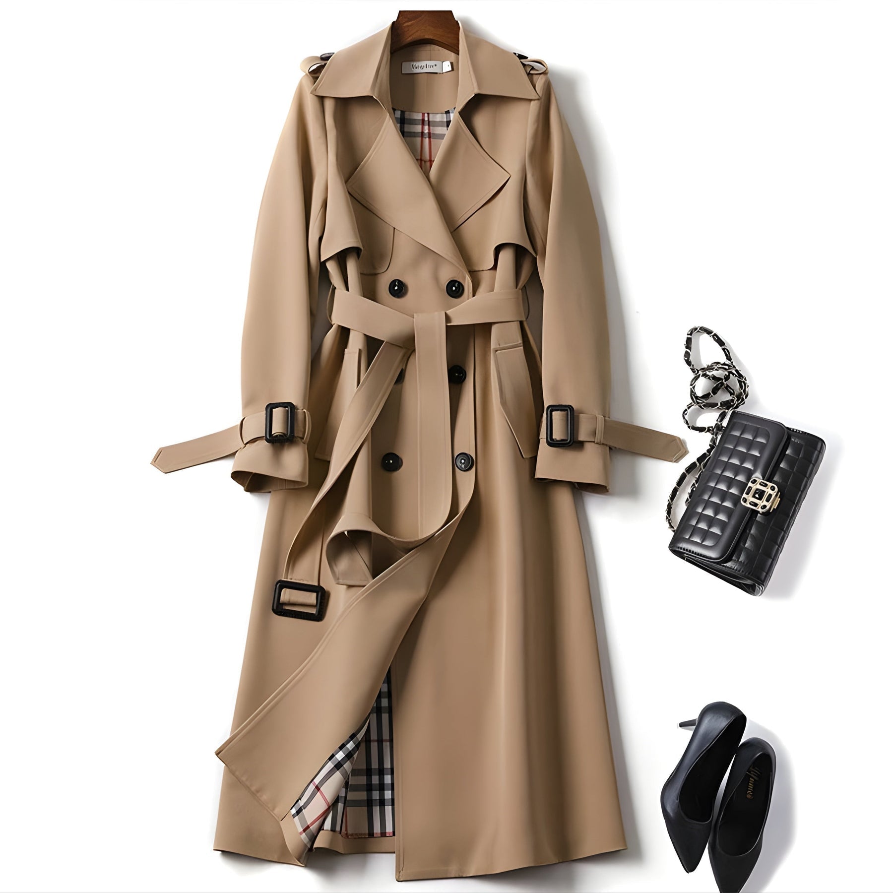 Jade Elegance - Chic Style Trench Coat