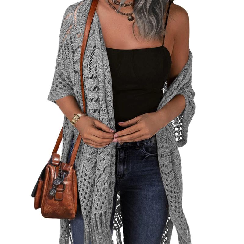 Cozy Summer Hollow-Out Tassel Outerwear