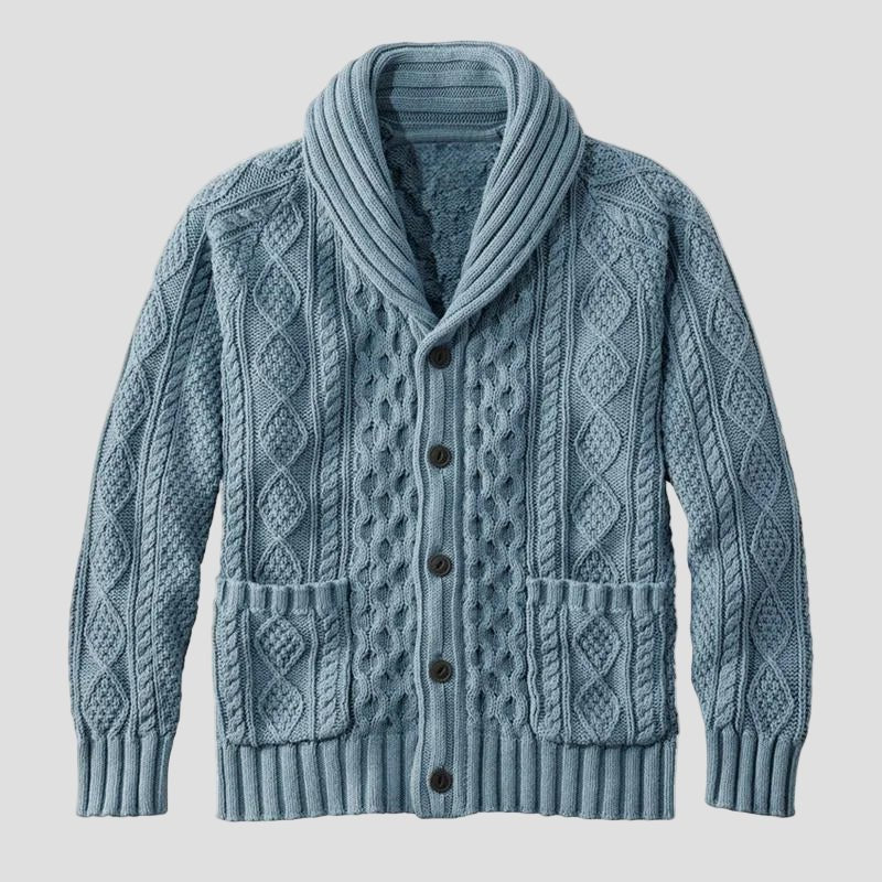 Noah Knitted Jacquard Retro-Style Cardigan