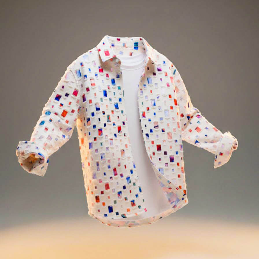 Vero Mosaic Button-Down Shirt - Unique and Elegant Style