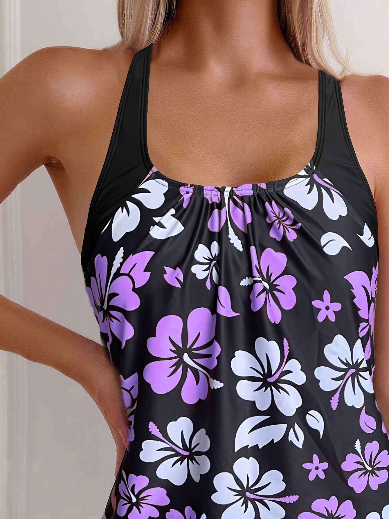 Floral Print Tankini Set – Vibrant Two-Piece Swimsuit