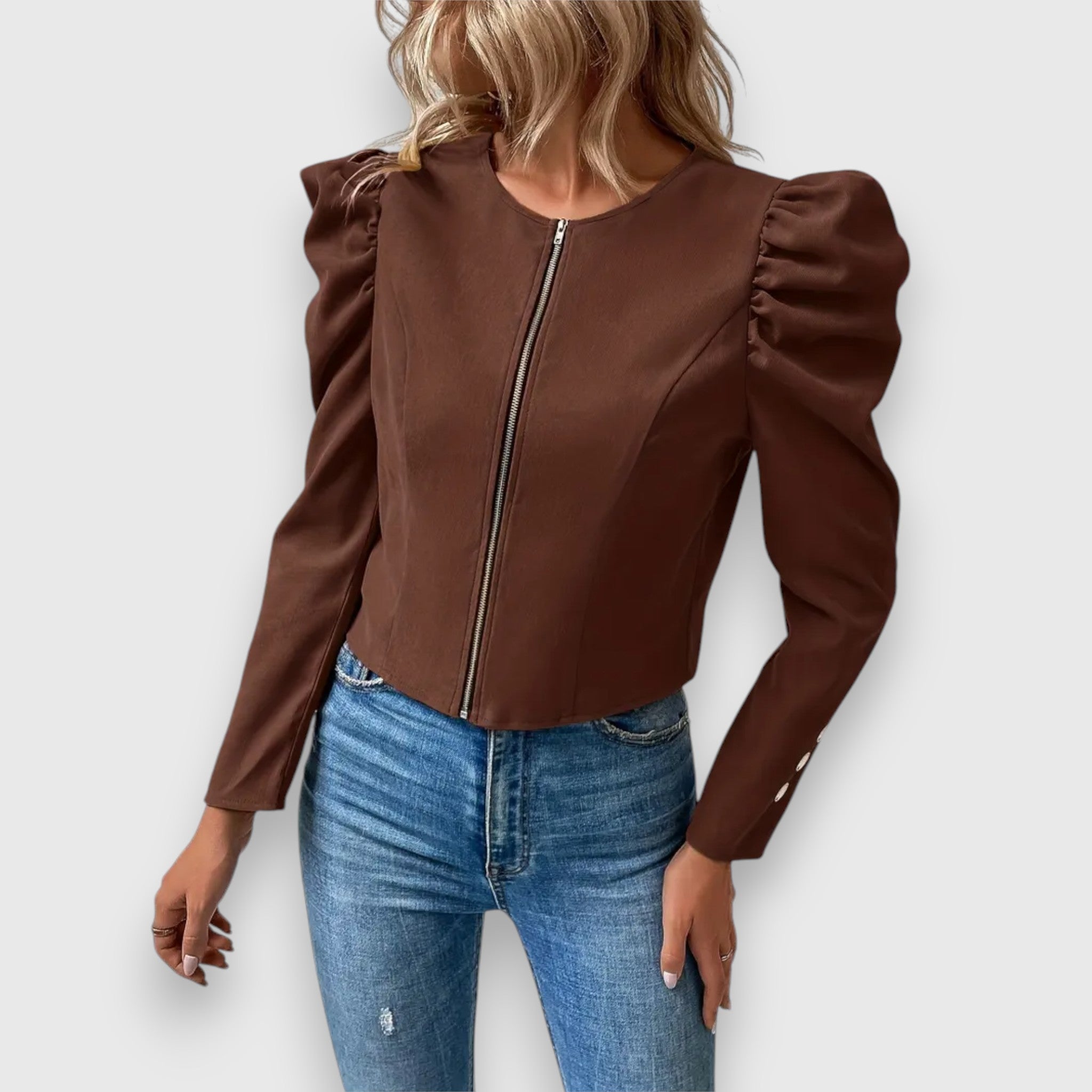 Léa – Elegant Women's Blouse with Puff Sleeves