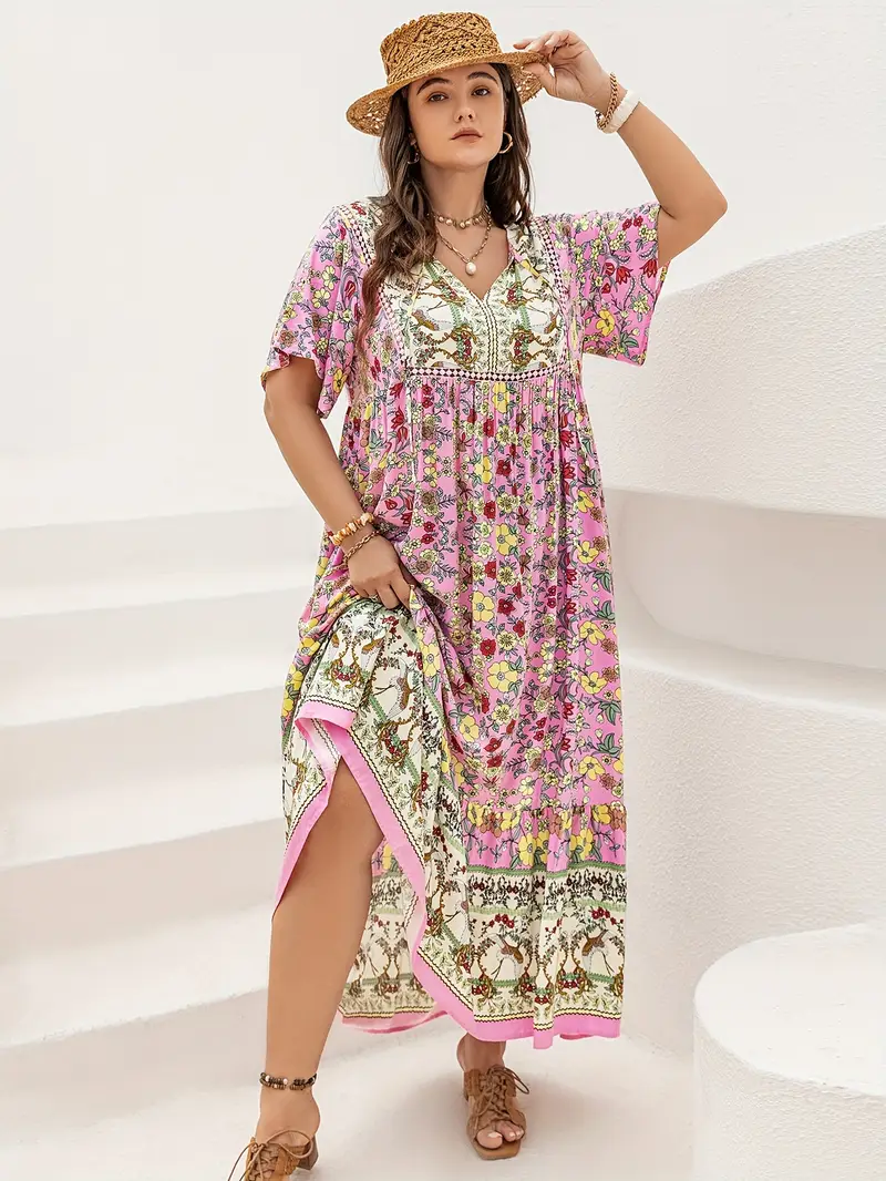 Boho Floral Maxi Dress for Plus Size – Flowy & Fabulous