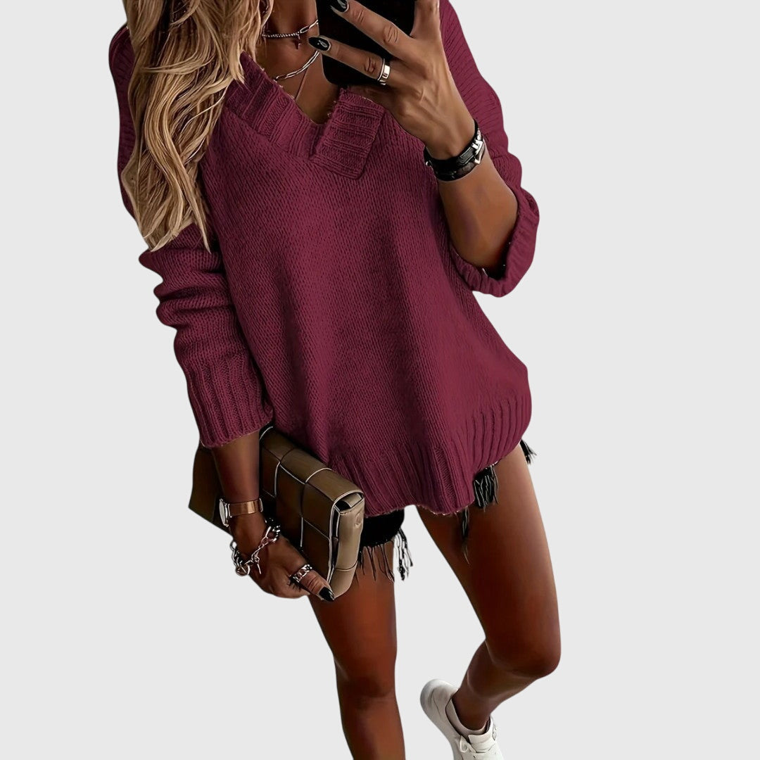 Carole - Elegant V-neck Knit Scarf