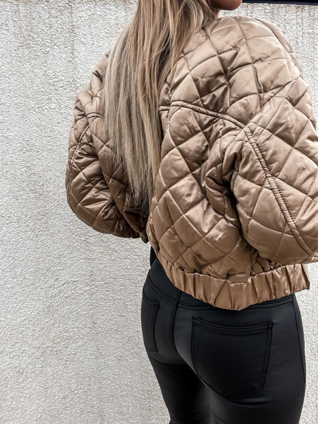 Women's Clothing Biker Puffer Jacket for a Casual Look