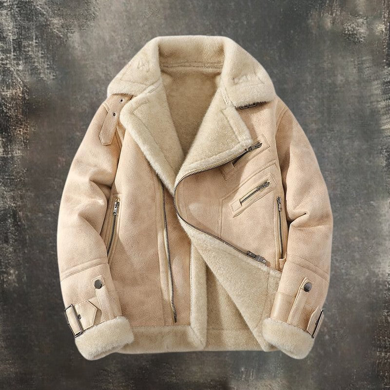 Warm and trendy leather jacket