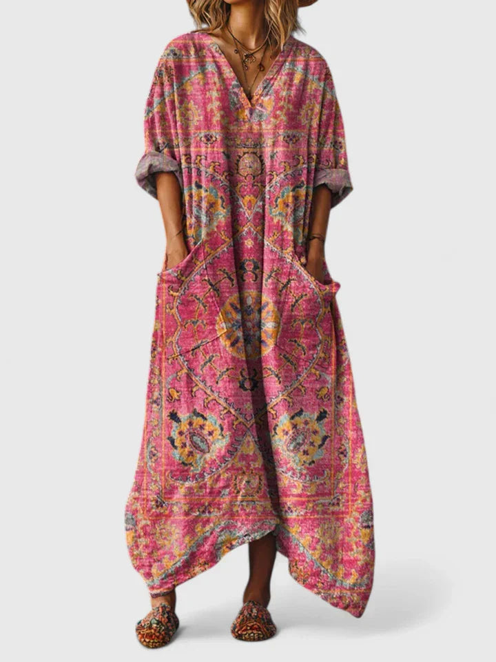 Elodie Embroidered Relaxed-Fit Midi Dress