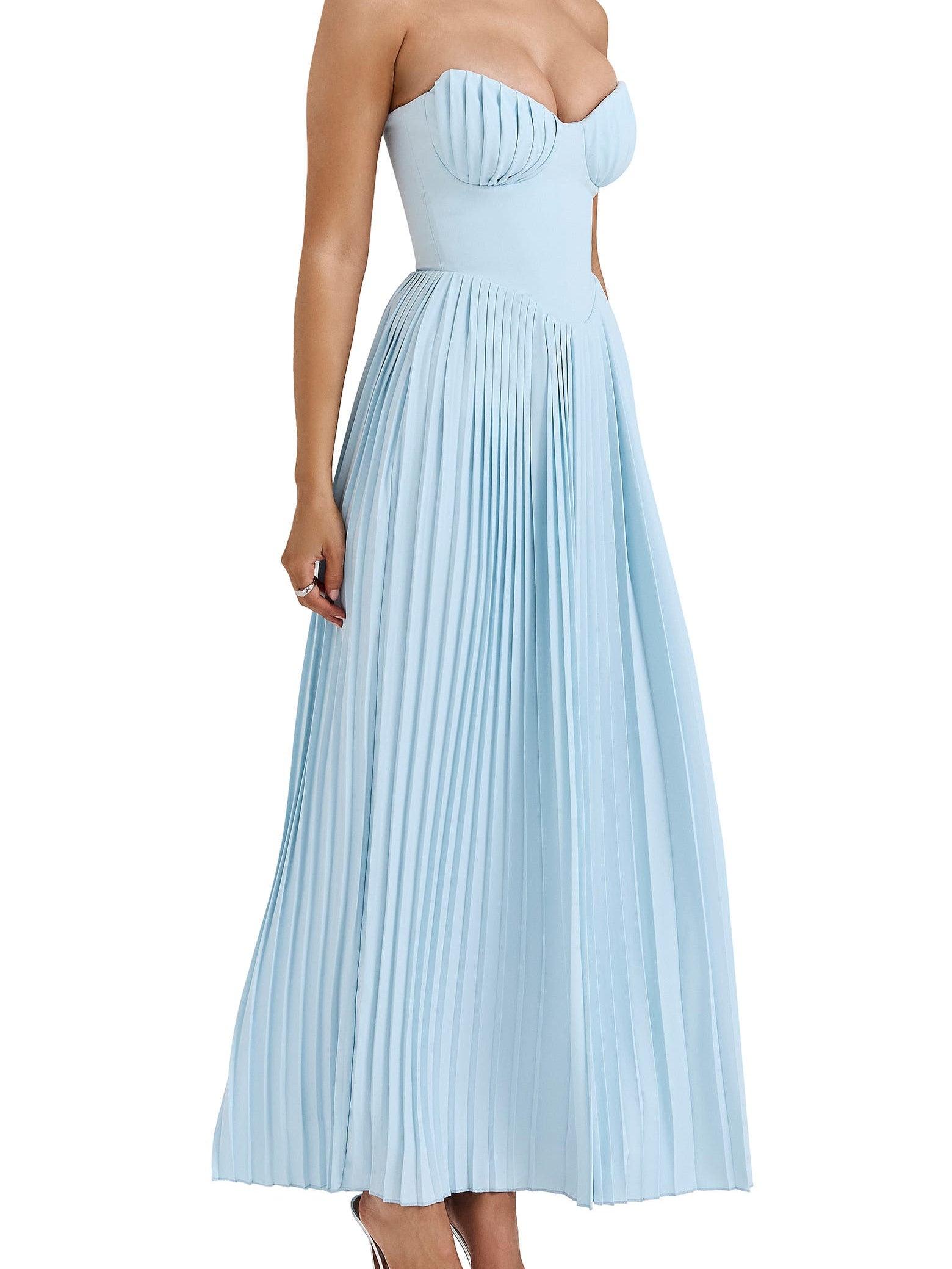 Maxie Pleated Dress with Tube Top for an Elegant and Trendy Look