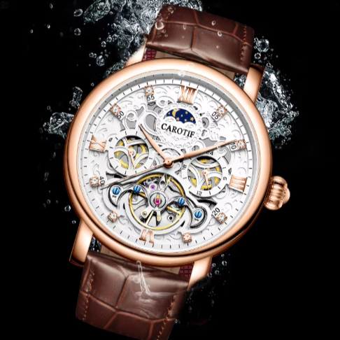 Elegant Leather Automatic Watch for Business