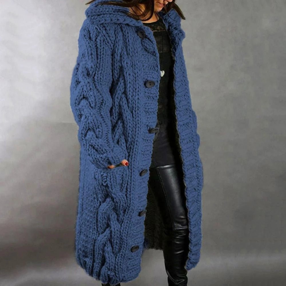 Jennifer | Women's Winter Cozy Long Cable Knit Cardigan