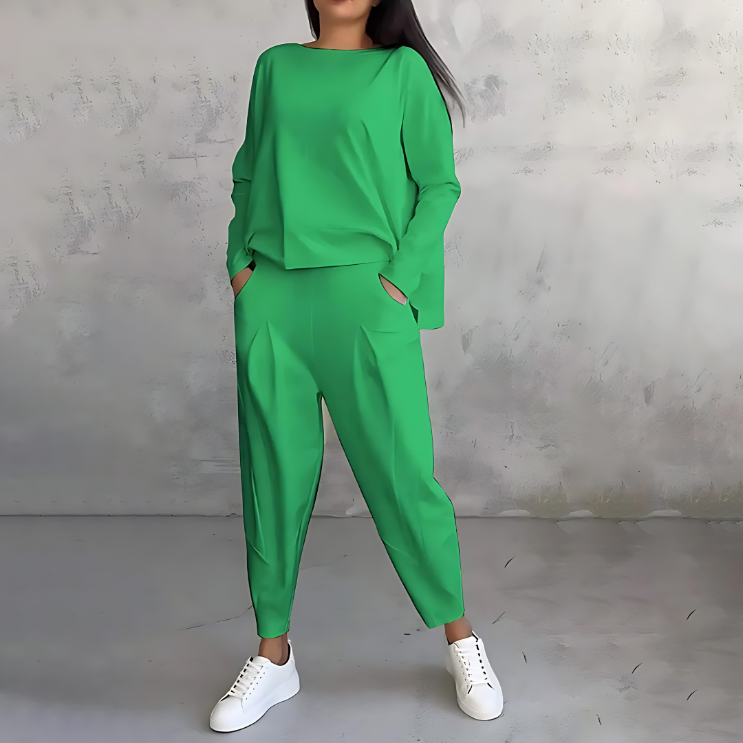 Maya Women's Casual Loose Fit Top and Pants Set