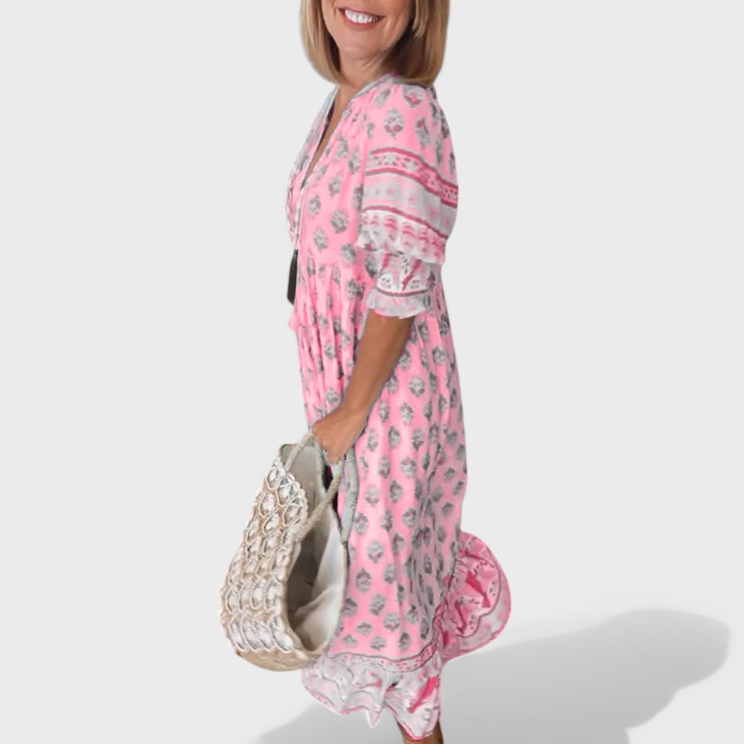 Dress: Flattering V-Neck and Classic A-Line Silhouette