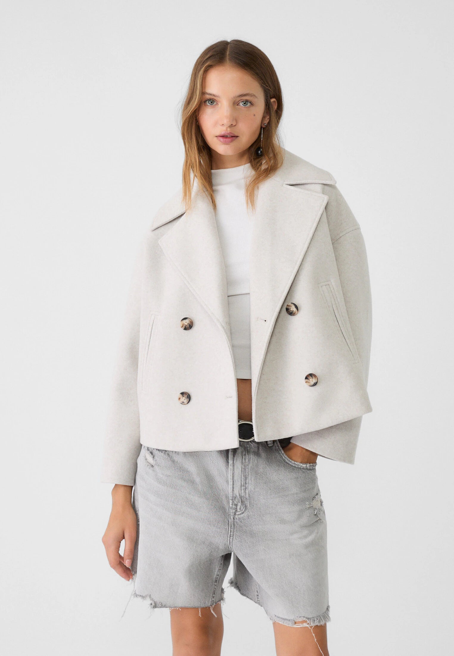 Ashley | Elegant Double-Breasted Short Jacket for a Chic and Trendy Look