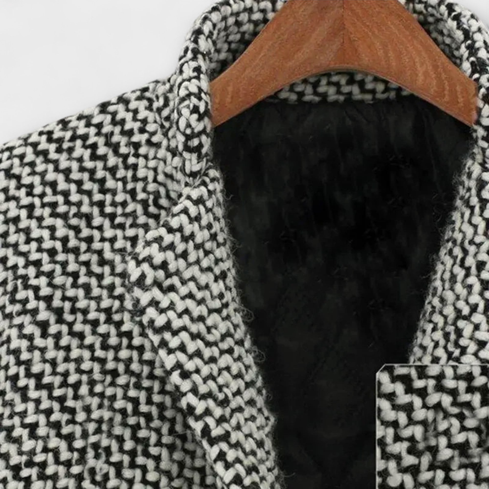 Annette – Elegant Houndstooth Coat with Timeless Charm