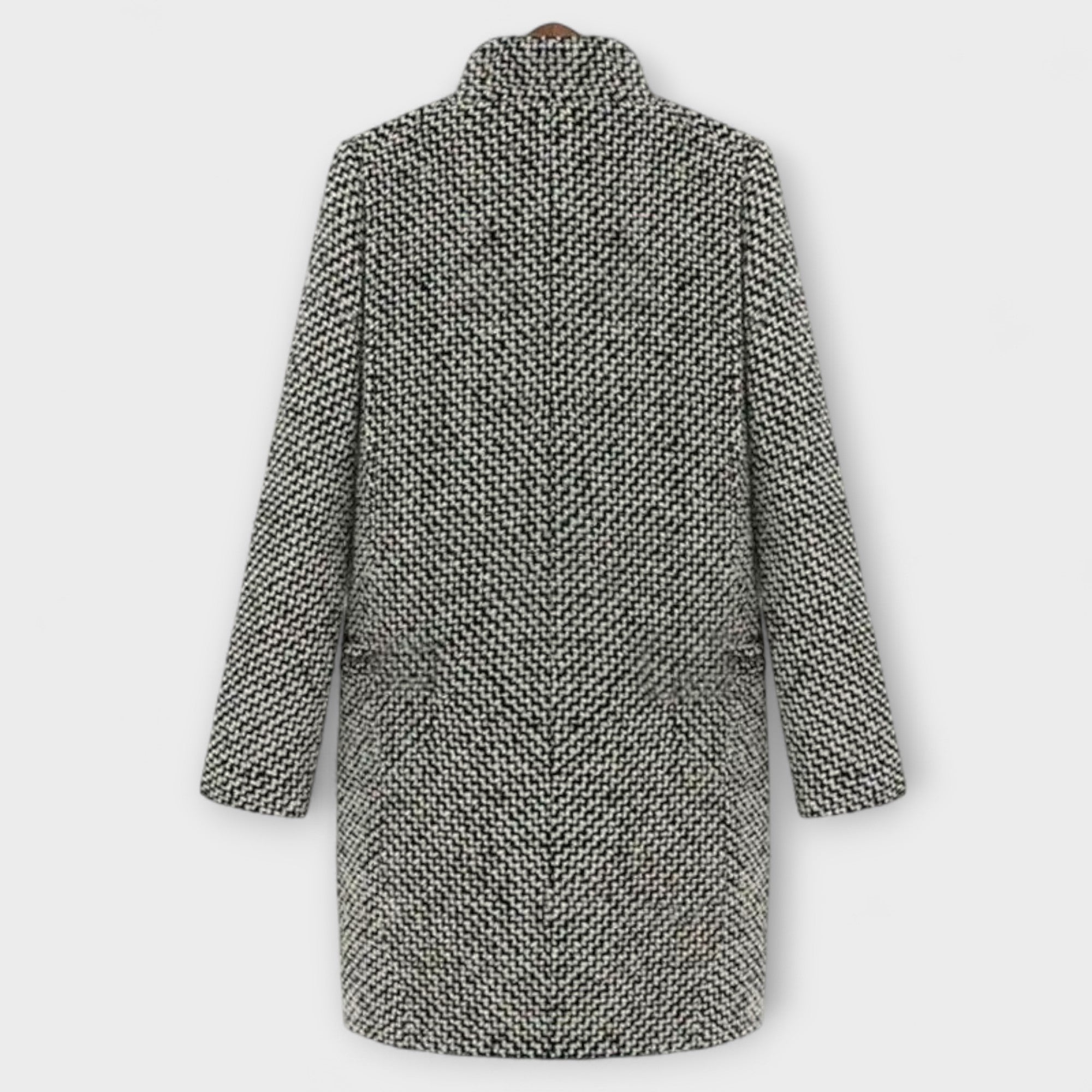 Annette – Elegant Houndstooth Coat with Timeless Charm