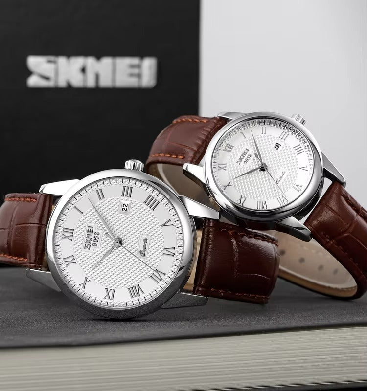 Classic Leather Couple Watch - Elegance and Sophistication